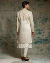 Load image into Gallery viewer, Ivory embriodered pearl open sherwani set
