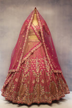 Load image into Gallery viewer, Rani Raw Silk Double Dupatta Lehenga Set
