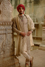 Load image into Gallery viewer, Gold Sherwani Zardozi Embroidery Set
