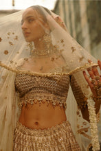 Load image into Gallery viewer, Cream Monga Lehenga Set
