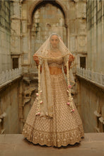 Load image into Gallery viewer, Cream Monga Lehenga Set
