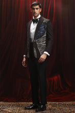 Load image into Gallery viewer, Black Hand-Painted Jaquard Embellished Tuxedo
