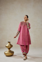 Load image into Gallery viewer, Rose Pink Crinkle Tissue Suit Salwar Set
