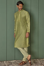 Load image into Gallery viewer, Olive Allure Olive Green Chanderi Kurta with All Over Resham Motifs
