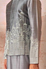 Load image into Gallery viewer, Grey City Design Embroidered Bundi Set 
