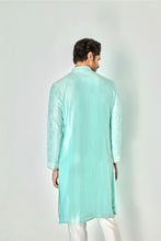Load image into Gallery viewer, Sky Blue Symphony Chanderi Silk Kurta with Resham Embroidery, Sequins, Mirror, Dori, and Lurex
