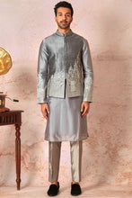 Load image into Gallery viewer, Grey City Design Embroidered Bundi Set 
