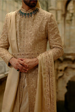 Load image into Gallery viewer, Gold Woven Banarasi Sherwani Set
