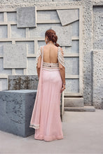 Load image into Gallery viewer, Blush Pink Pearl Tassel sari
