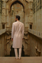 Load image into Gallery viewer, Grey Silver Embroidered Sherwani Set
