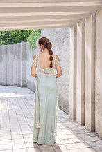 Load image into Gallery viewer, Sea Green Pearl Tassel sari
