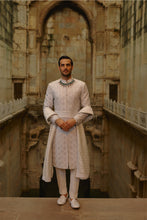 Load image into Gallery viewer, Grey Silver Embroidered Sherwani Set
