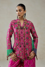 Load image into Gallery viewer, Fuschia Patola Silk Short Jacket Worked Salwar
