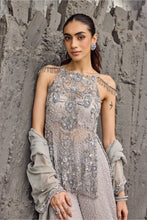 Load image into Gallery viewer, Silver sparkle sharara set
