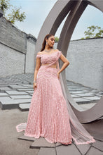 Load image into Gallery viewer, Flamingo - Soft Pink shimmer lehenga
