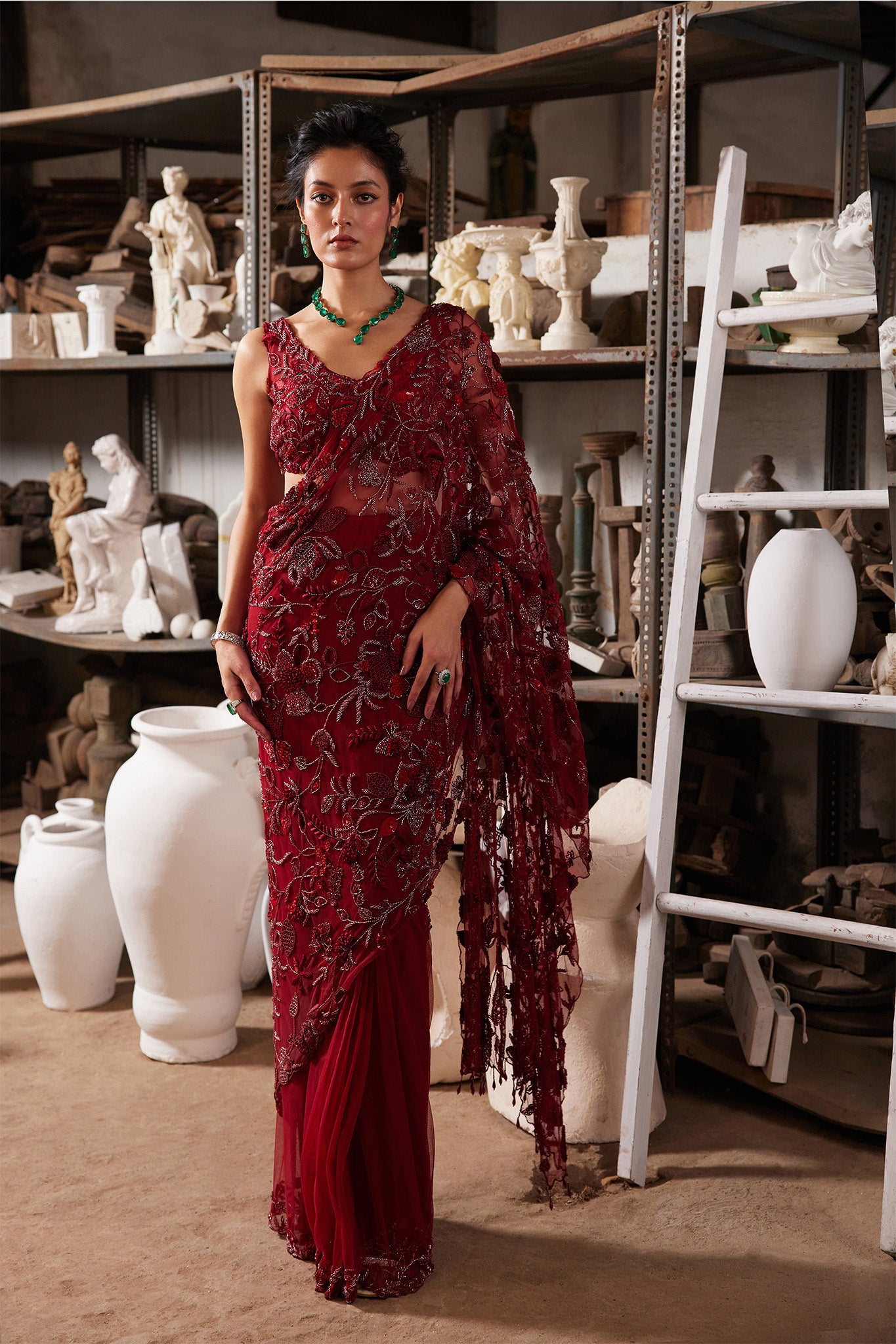 MERLOT GLOW SAREE – Karegar