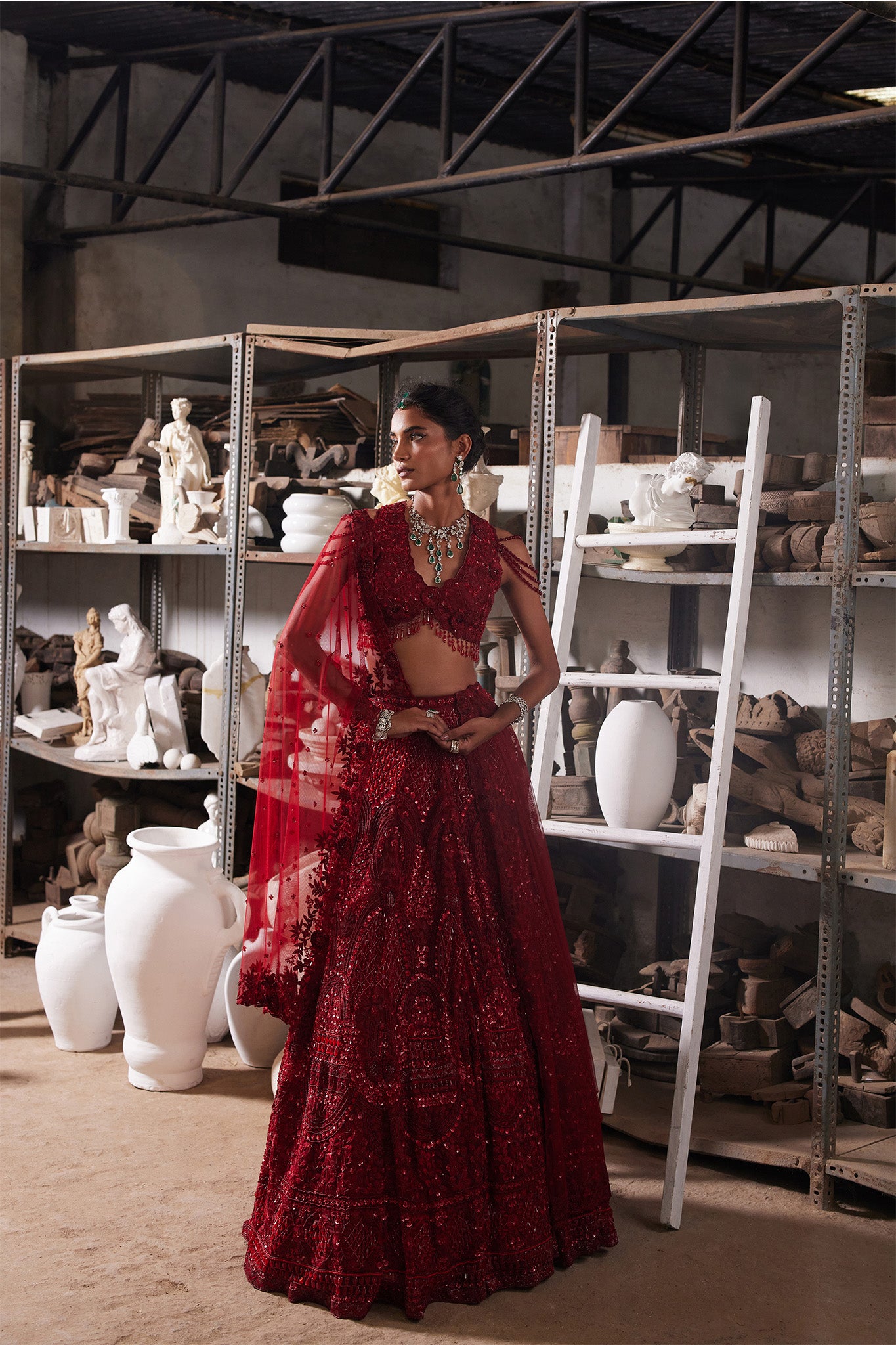 Regal red lehenga – Karegar