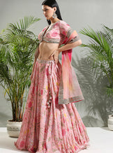 Load image into Gallery viewer, Blush Pink floral lehenga set
