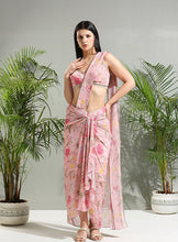 Load image into Gallery viewer, Blush Pink Slit saree
