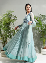 Load image into Gallery viewer, Dusty Blue anarkali set
