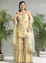 Load image into Gallery viewer, Yellow floral sharara set
