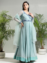 Load image into Gallery viewer, Dusty Blue anarkali set
