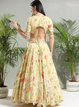 Load image into Gallery viewer, Yellow floral lehenga set
