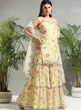 Load image into Gallery viewer, Yellow floral sharara set
