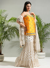 Load image into Gallery viewer, Yellow and Ivory sharara set
