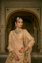 Load image into Gallery viewer, Aaliya - Dabka Zardozi Embroidered Raw Silk Gold Lehenga Set
