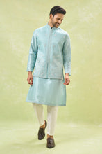 Load image into Gallery viewer, Powder Blue Embroidered Kurta-Jacket Set
