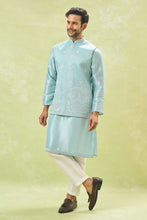 Load image into Gallery viewer, Powder Blue Embroidered Kurta-Jacket Set
