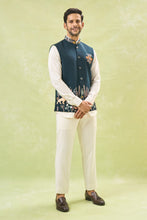 Load image into Gallery viewer, Bottle Green Embroidered Nehru Jacket
