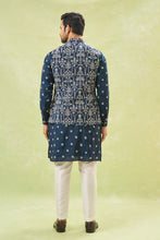 Load image into Gallery viewer, Royal Blue Embroidered Kurta-Jacket Set
