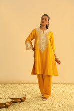 Load image into Gallery viewer, Arisana - Mustard Short Kalidaar Chauga with Salwar
