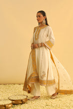 Load image into Gallery viewer, Asmira - Daisy Ivory Long Kurta with Palazzo &amp; Dupatta
