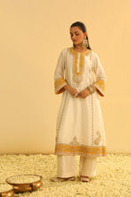 Load image into Gallery viewer, Asmira - Daisy Ivory Long Kurta with Palazzo &amp; Dupatta
