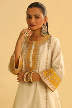 Load image into Gallery viewer, Asmira - Daisy Ivory Long Kurta with Palazzo &amp; Dupatta
