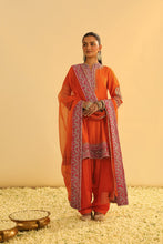 Load image into Gallery viewer, Rayana - Orange A-line Kurta with Salwar &amp; Dupatta
