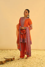 Load image into Gallery viewer, Rayana - Orange A-line Kurta with Salwar &amp; Dupatta
