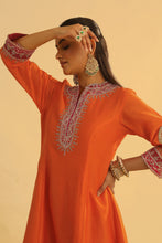 Load image into Gallery viewer, Rayana - Orange A-line Kurta with Salwar &amp; Dupatta
