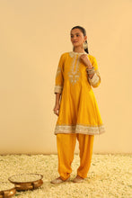 Load image into Gallery viewer, Amani - Mustard A-line  Kurta with Salwar &amp; Dupatta
