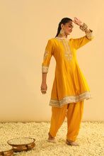 Load image into Gallery viewer, Amani - Mustard A-line  Kurta with Salwar &amp; Dupatta
