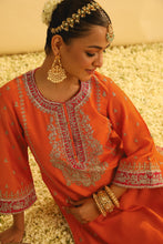 Load image into Gallery viewer, Mayra - Orange Long Kurta with Palazzo &amp; Dupatta
