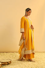 Load image into Gallery viewer, Asmira - Mustard Long Kurta with Palazzo &amp; Dupatta
