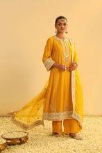 Load image into Gallery viewer, Asmira - Mustard Long Kurta with Palazzo &amp; Dupatta
