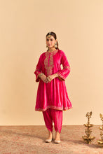 Load image into Gallery viewer, Amal - Hotpink A-line Kurta with Dhoti
