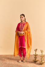 Load image into Gallery viewer, Amal - Hotpink A-line Kurta with Dhoti
