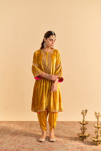 Load image into Gallery viewer, Amal - Mustard A-line Kurta with Dhoti
