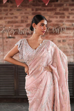 Load image into Gallery viewer, PINK EMBROIDERED SAREE
